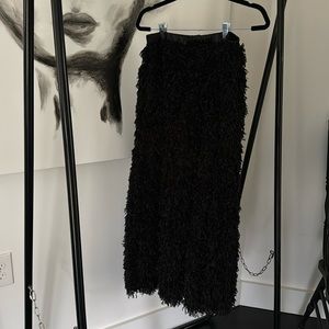 Anthropology nwt fringe textured maxi skirt